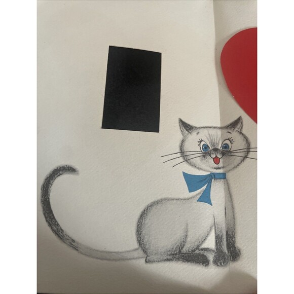 Vintage Volland Anthropomorphic Worlds Best Mom Valentine Greeting Card Cat - Picture 7 of 11